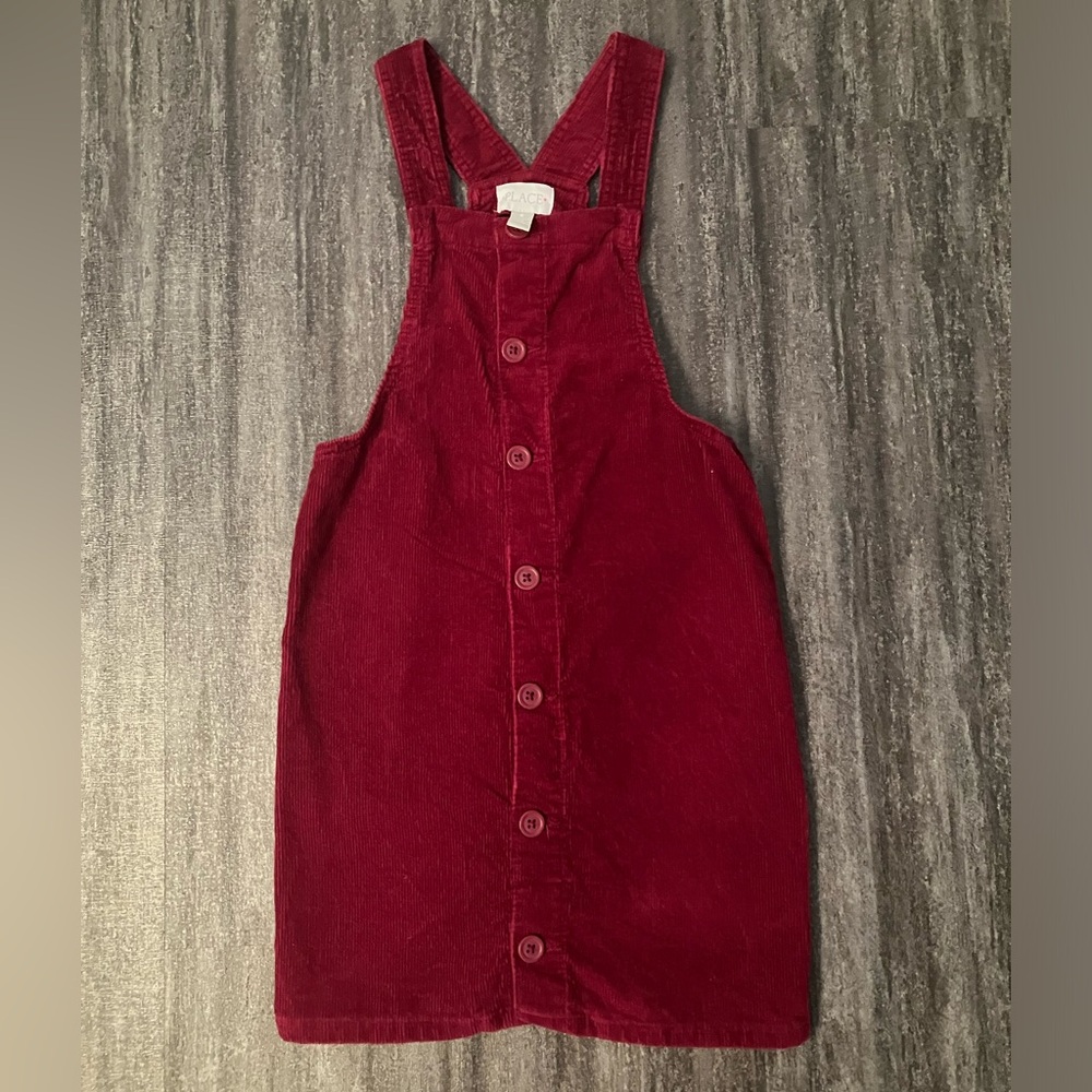 The Children’s Place short burgundy corduroy overalls
